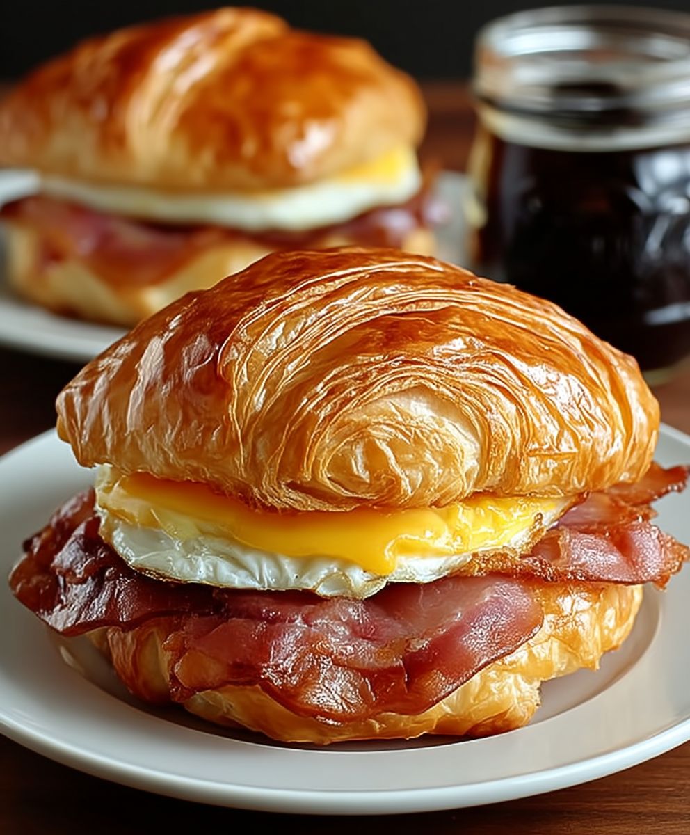 Croissant Frühstücks Sandwiches
