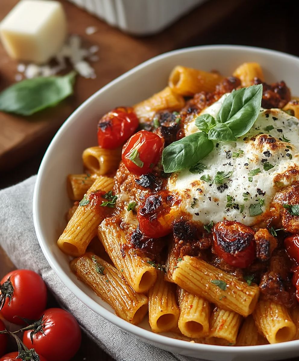 Pasta Ofentomaten Mozzarella Sauce