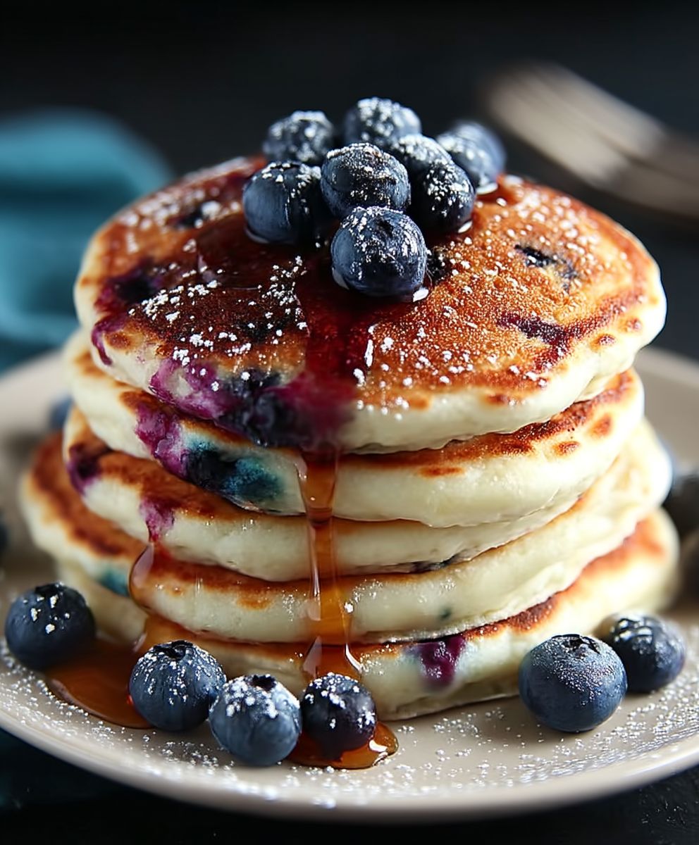 Griechischer Joghurt Heidelbeer Pfannkuchen