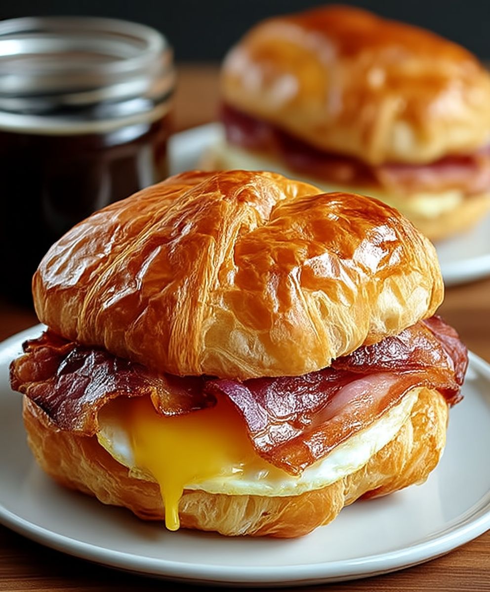 Croissant Frühstücks Sandwiches