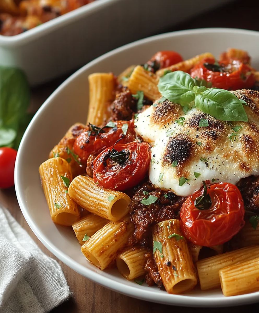 Pasta Ofentomaten Mozzarella Sauce