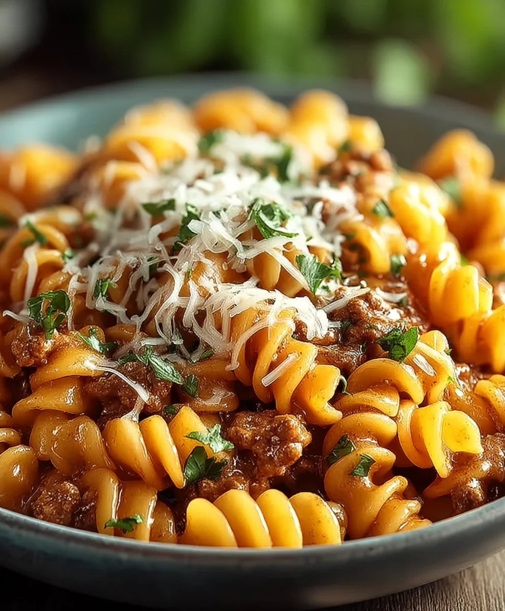 Cremige Rindfleisch Enchilada Pasta – Einfach & Lecker