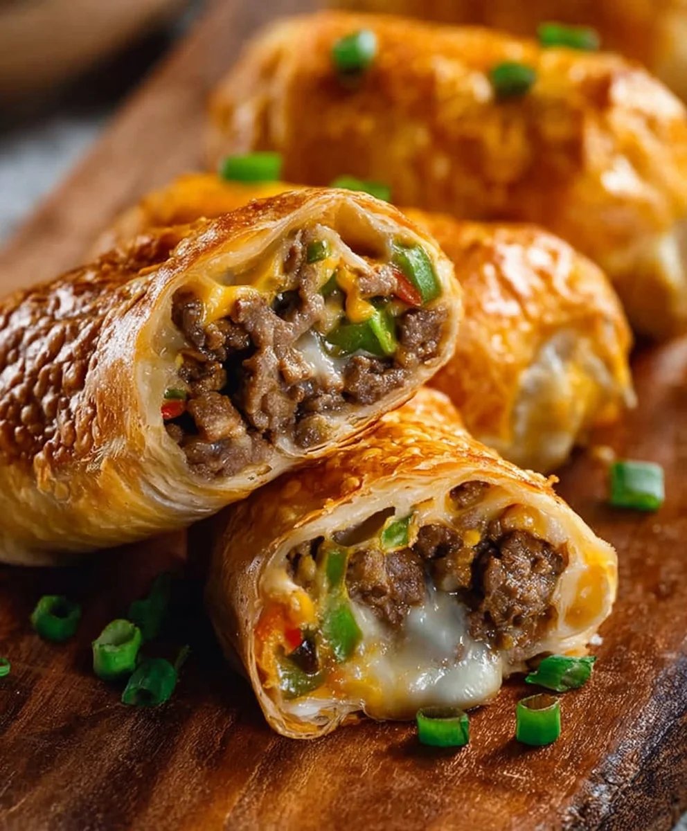 Philly Cheesesteak Frühlingsrollen Rezept – Knuspriger Käsegenuss