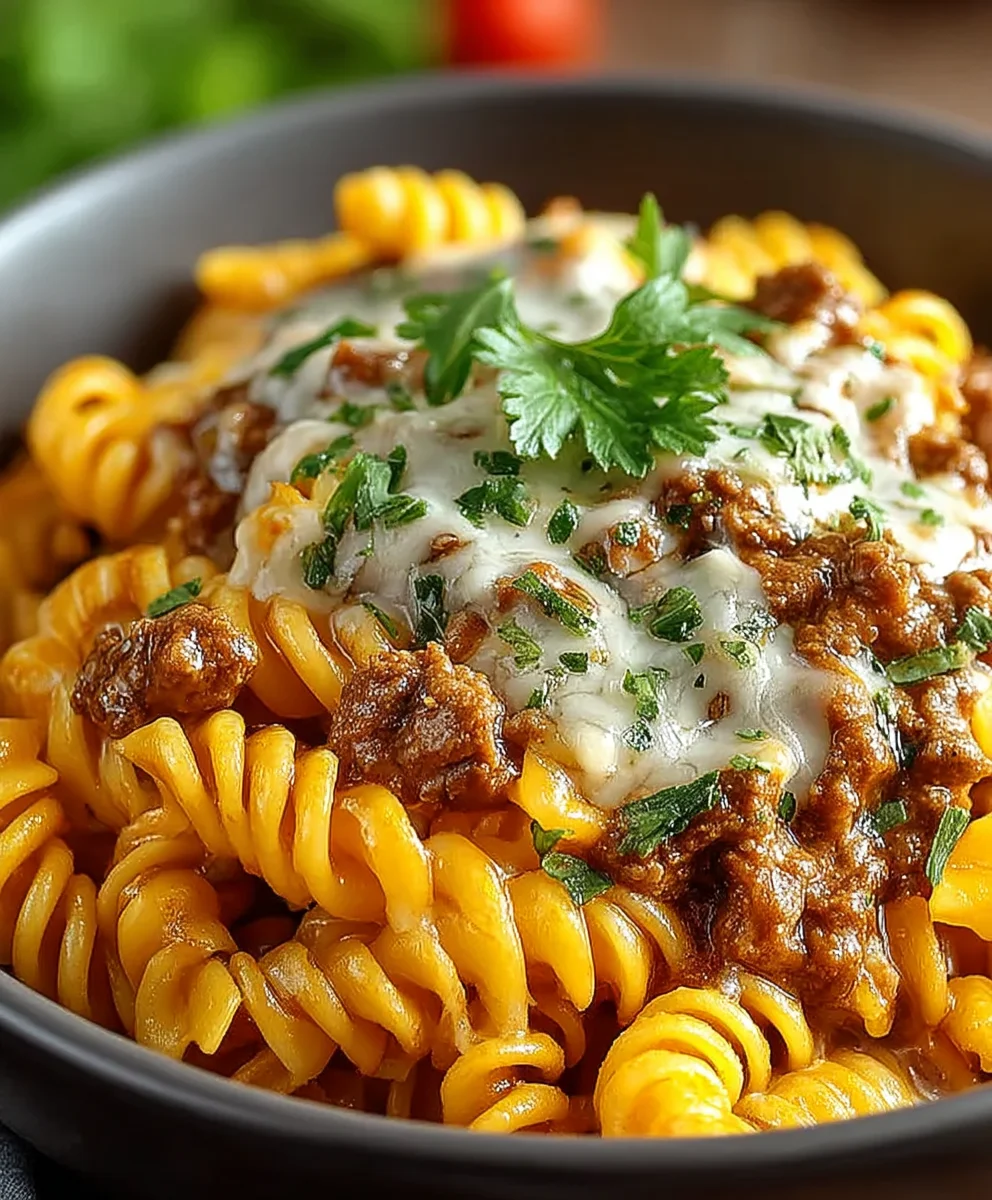 Cremige Rindfleisch Enchilada Pasta – Einfach & Lecker