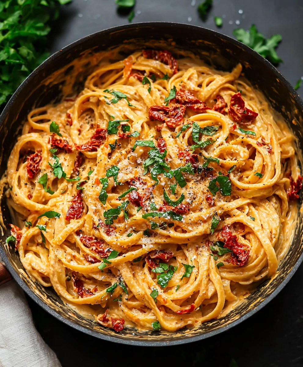 Köstliches Veganes Cremiges Getrocknete Tomaten Pasta Rezept