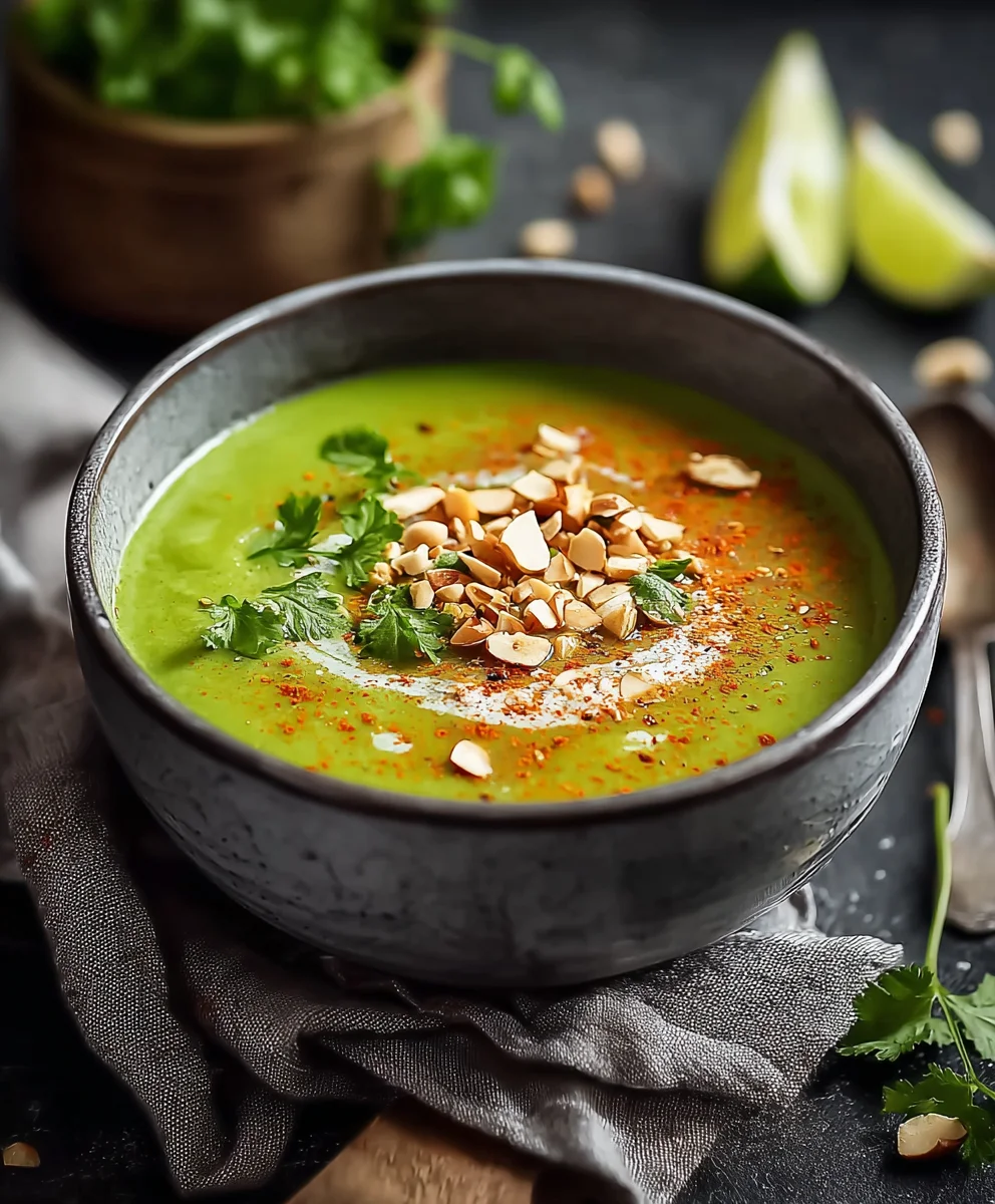 Aromatisches Erbsensüppchen mit Kerbel & Röstmandeln