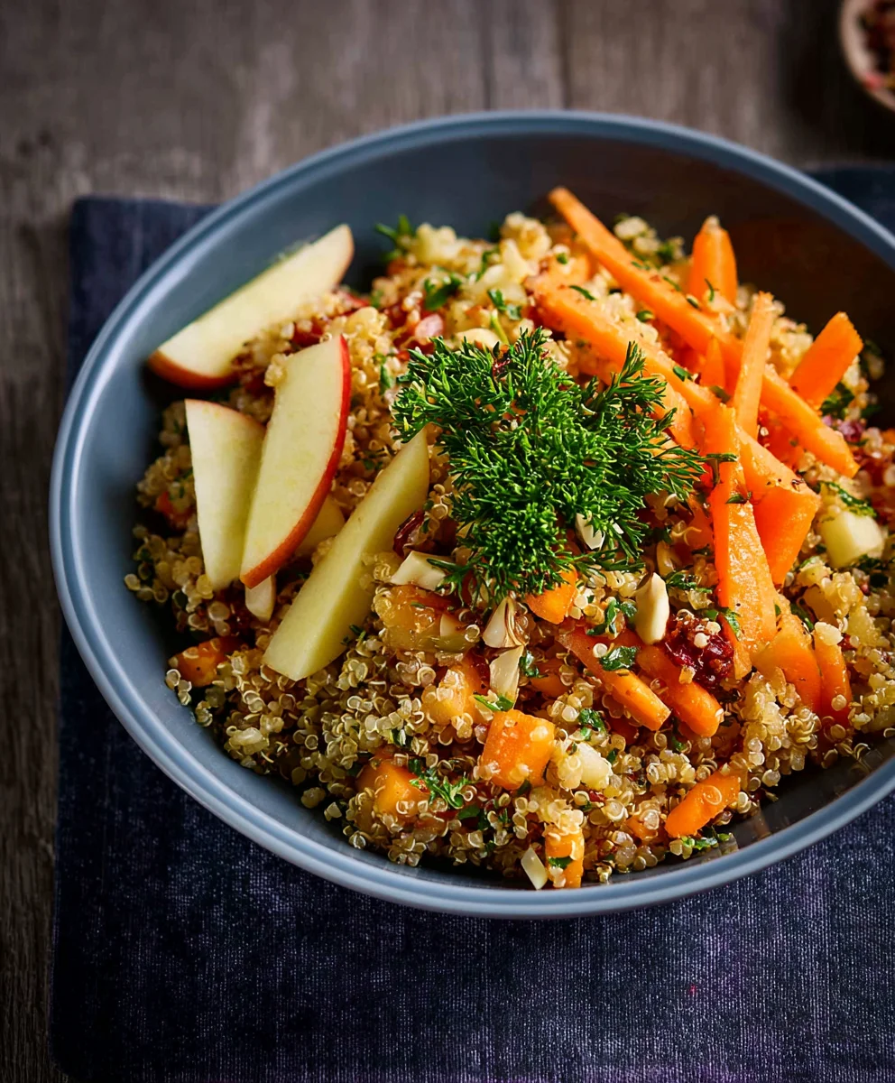 Quinoa Karotten Apfel Salat: Gesund, frisch & einfach köstlich.
