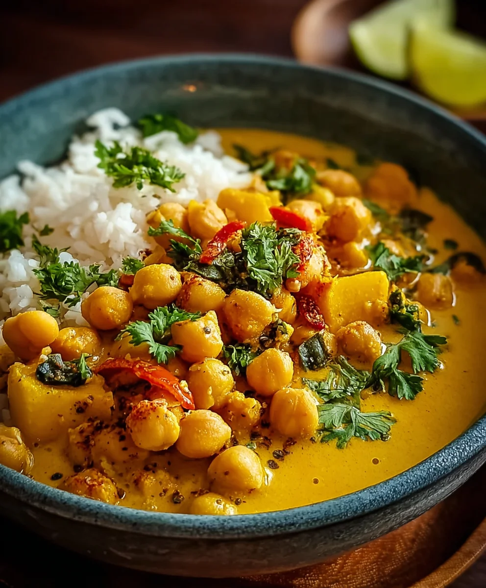 Veganes Kichererbsen Curry mit Kokosmilch: Schnell & Aromatisch