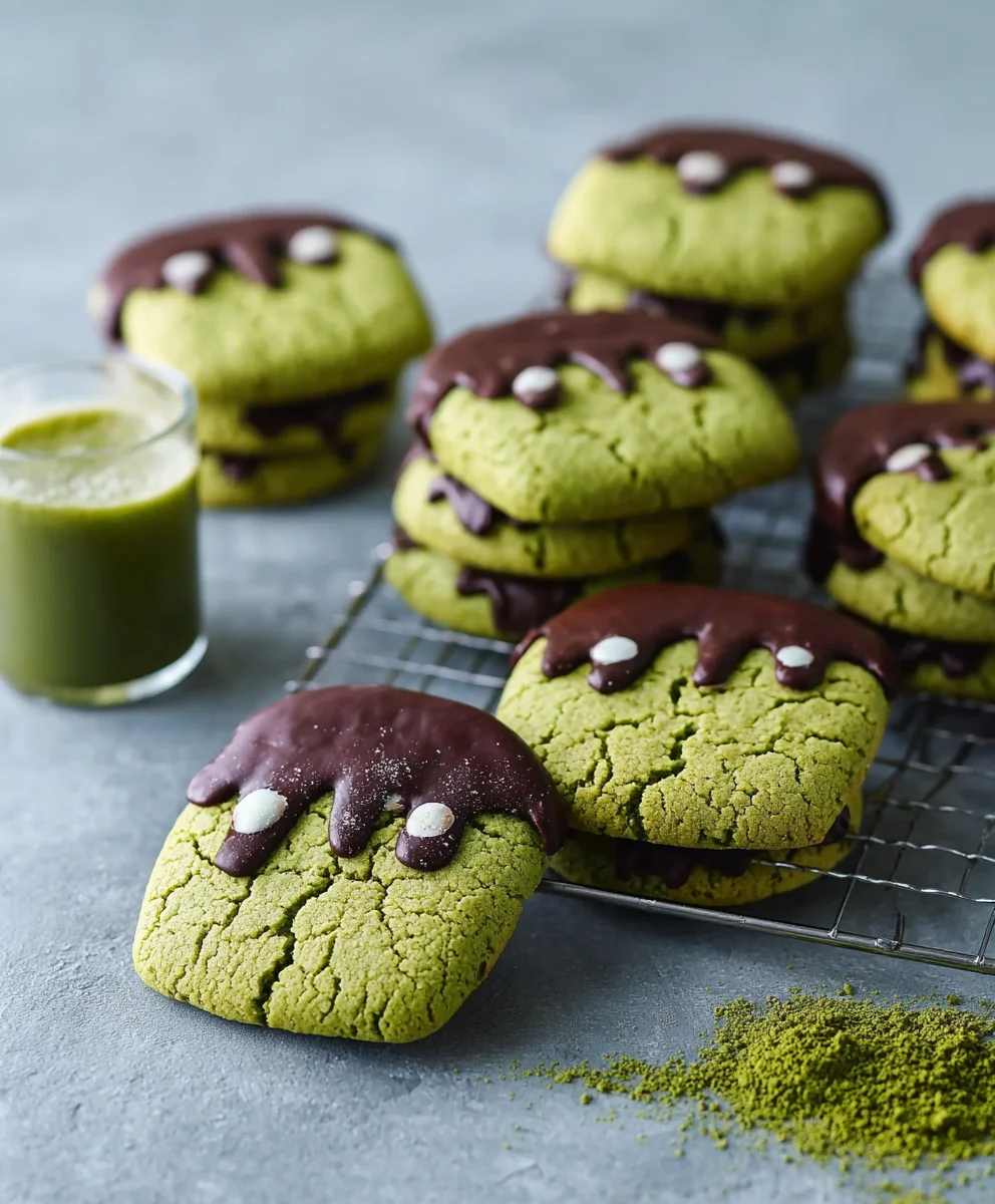 Frankenstein Cookies Matcha Schoko
