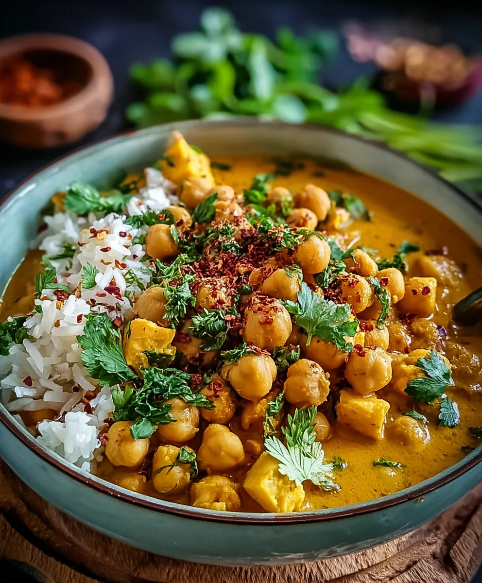 Veganes Kichererbsen Curry mit Kokosmilch: Schnell & Aromatisch