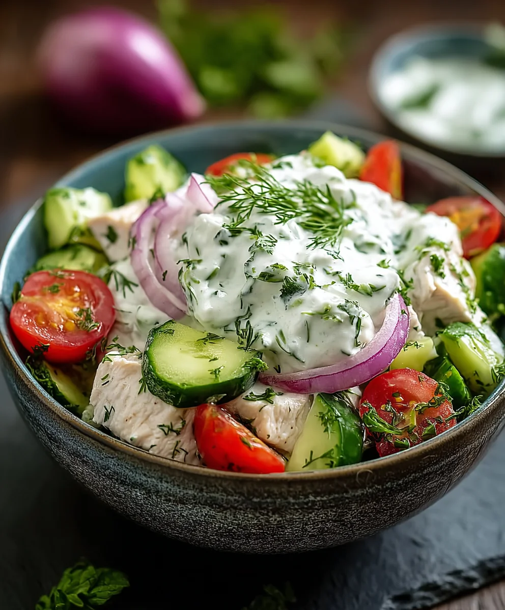 Mediterraner Tzatziki Hähnchensalat: Leicht & Lecker!