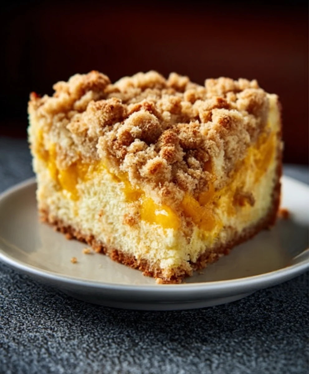 Mango Pudding Streusel Kuchen