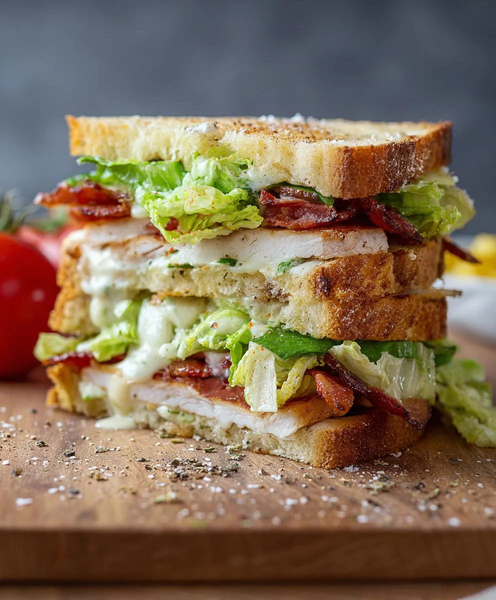 Knuspriges Haehnchen Caesar Sandwich