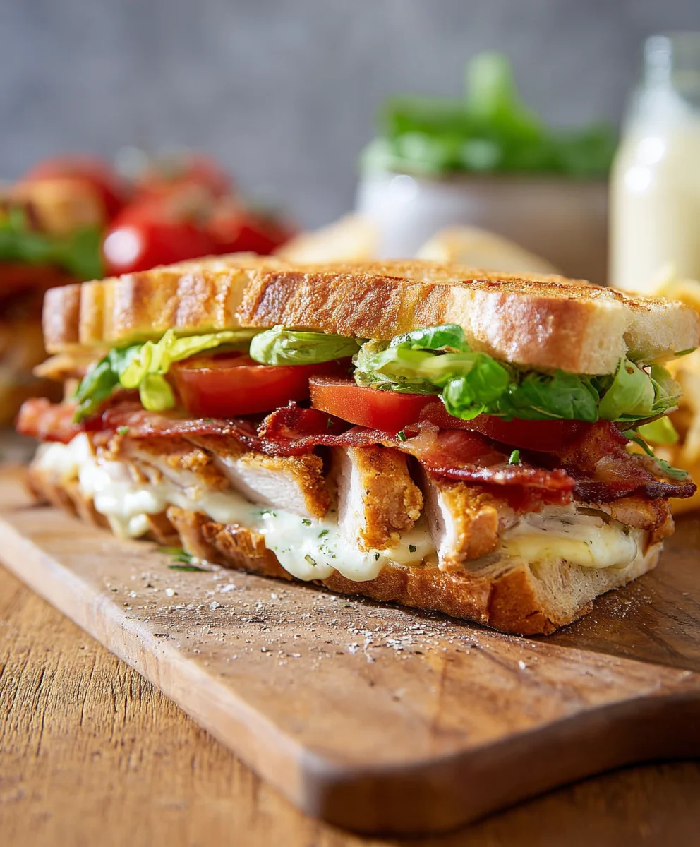 Knuspriges Haehnchen Caesar Sandwich