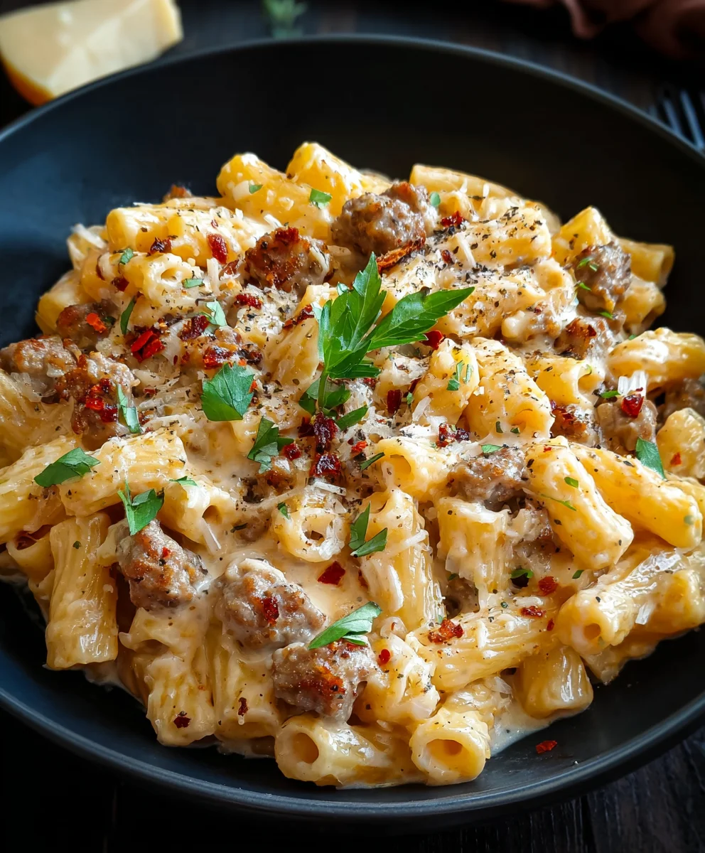 Cremige Rindswurst Ditalini Pasta – Perfekt für den Antrag!