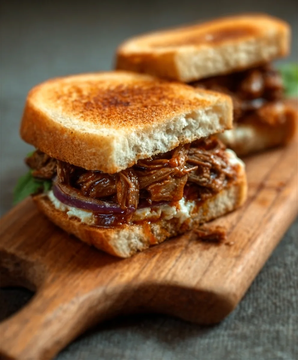 Pulled Beef Kaese Sandwich