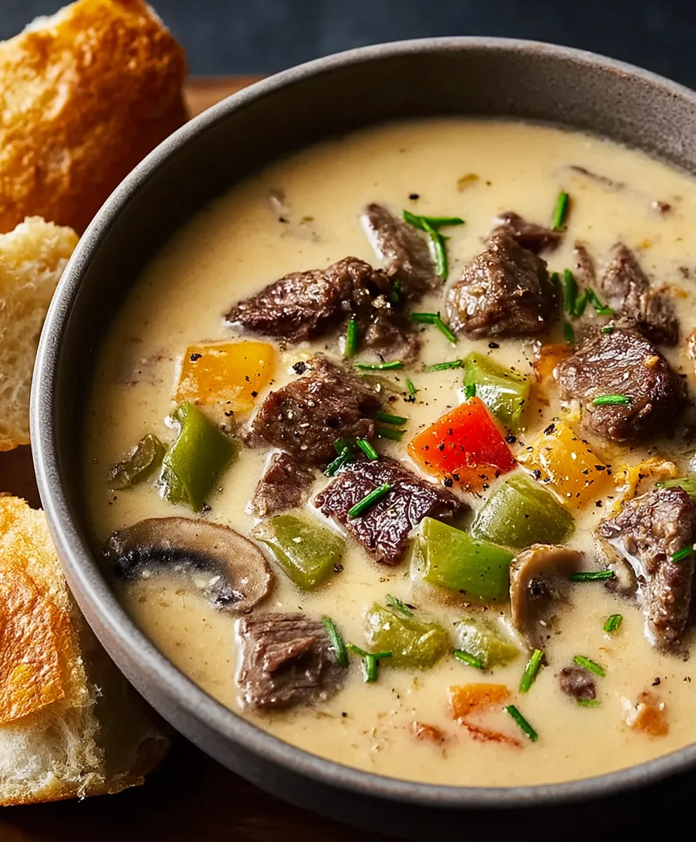 Philly Cheesesteak Suppe: Cremig, käsig, einfach unwiderstehlich!