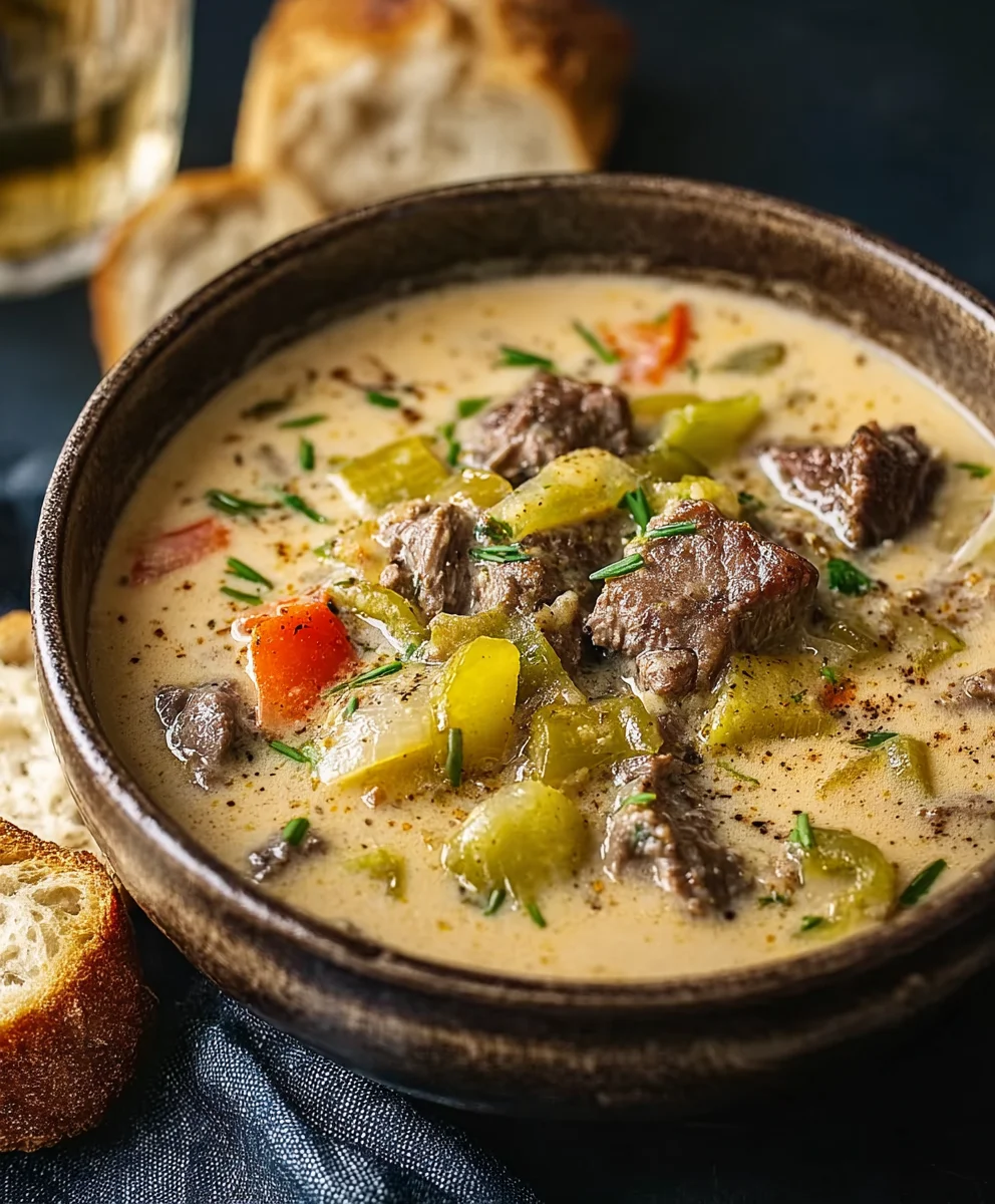 Philly Cheesesteak Suppe: Cremig, käsig, einfach unwiderstehlich!