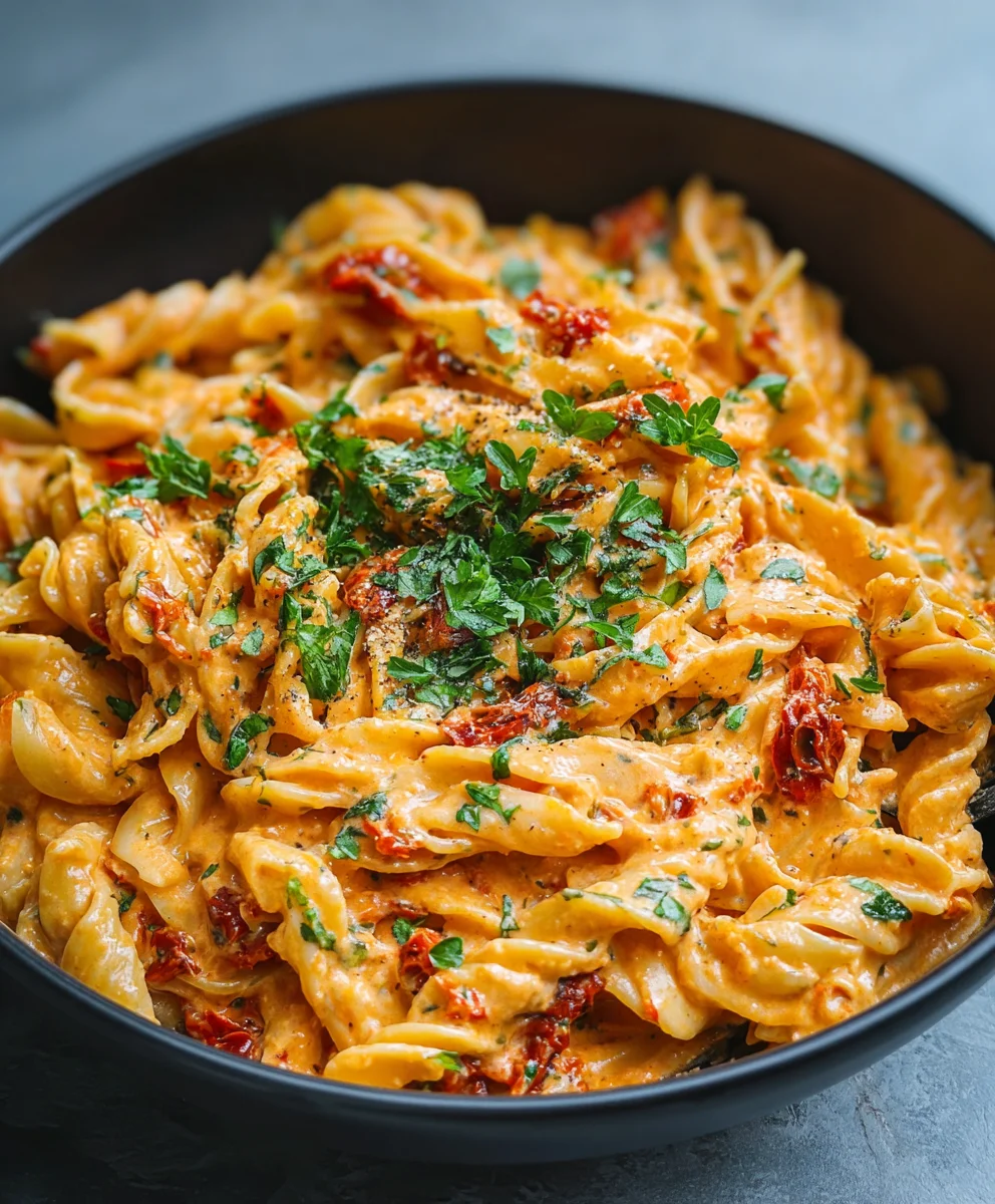 Köstliches Veganes Cremiges Getrocknete Tomaten Pasta Rezept