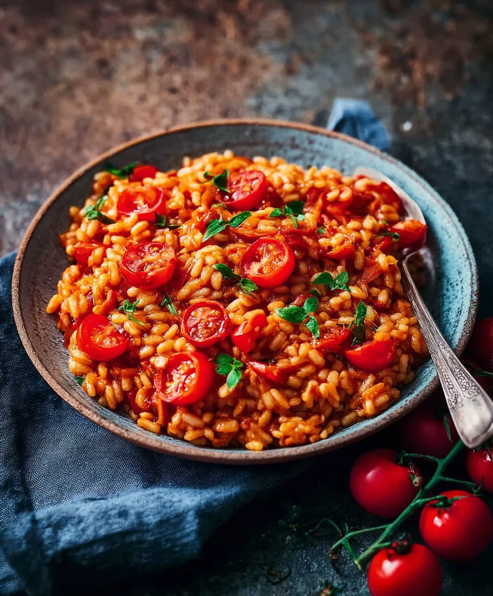 Aromatisches Veganes Tomatenrisotto – Dein leichtes Reisglück