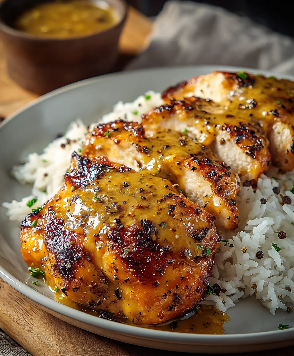 Süß-würziges Honig Senf Hähnchen mit Reis: Einfach genießen!