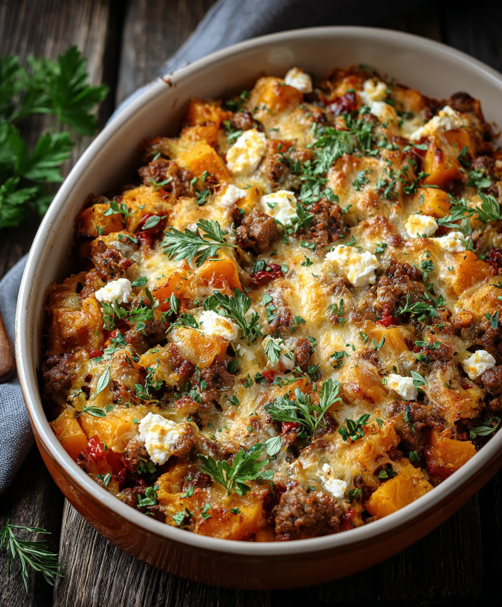 Einfacher Süßkartoffel Hackfleisch Auflauf Feta: Schnell & Lecker