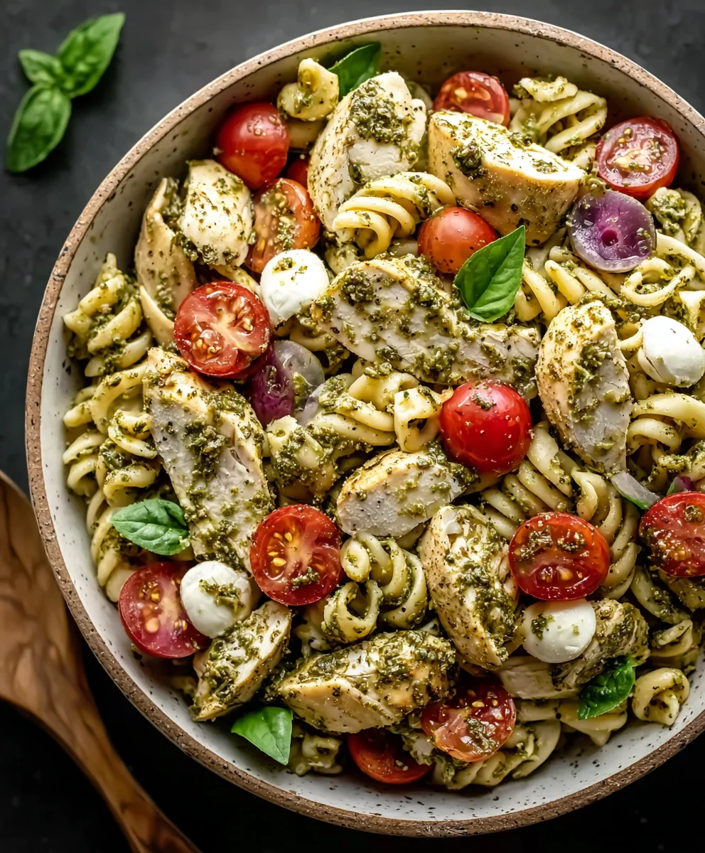 Hähnchen Pesto Nudelsalat: Einfach & unwiderstehlich lecker!
