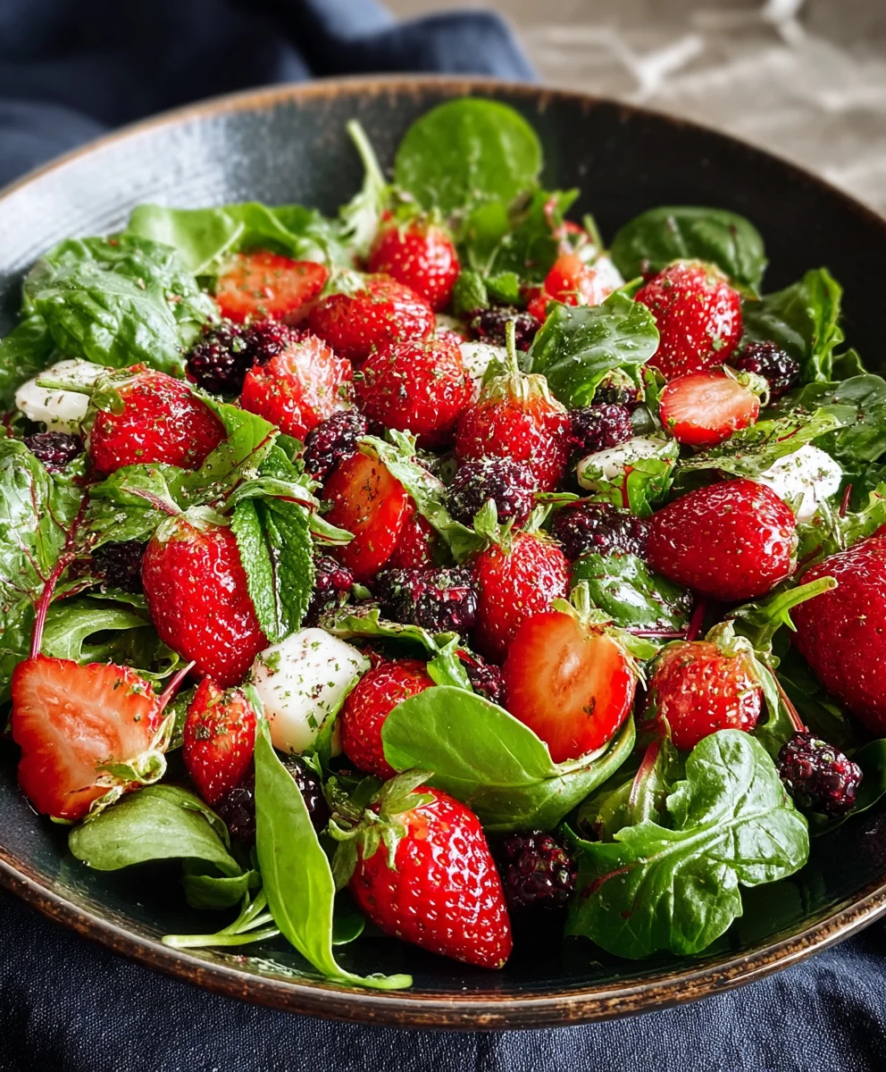 Frischer Feldsalat: Beeren, Erdbeerdressing & Alkoholfrei