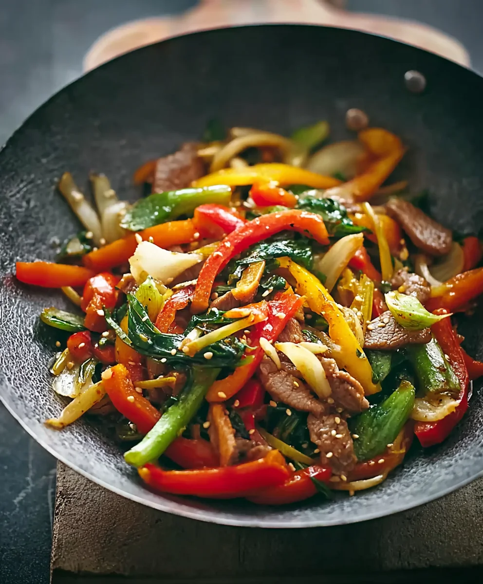 Blitzschneller Mangold Paprika Wok