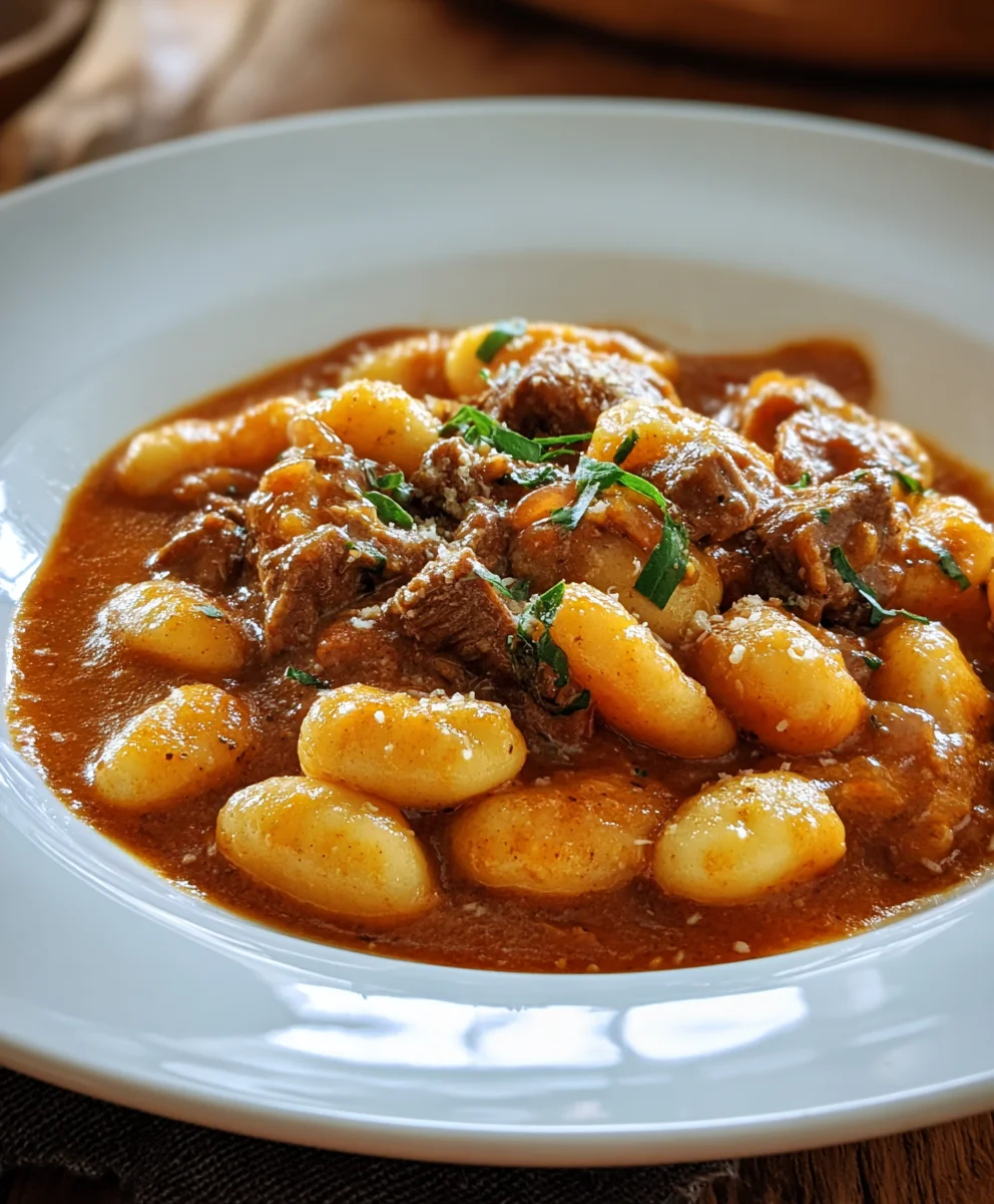 Gnocchi-Gulasch: Herzhaft & Einfach mit Rindfleisch
