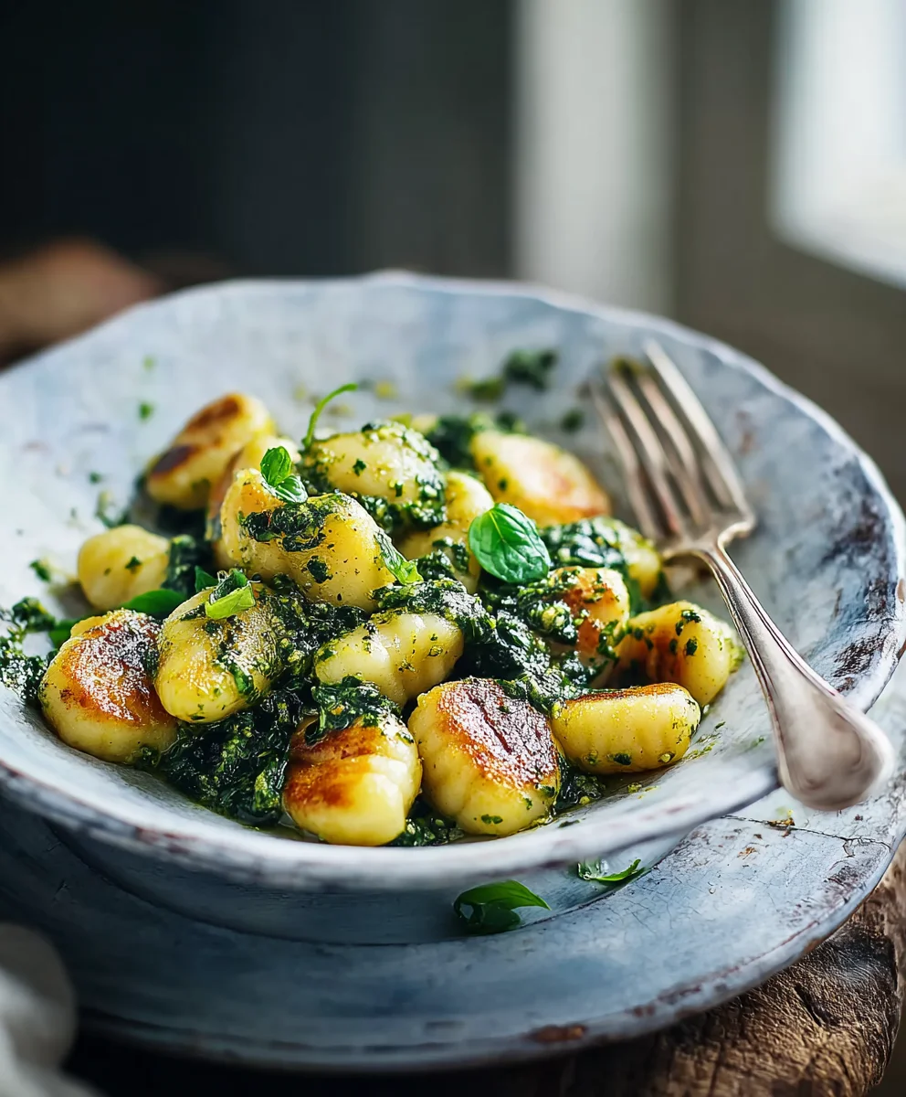 Frühlingspesto Gnocchi mit Blattspinat | Einfach Lecker