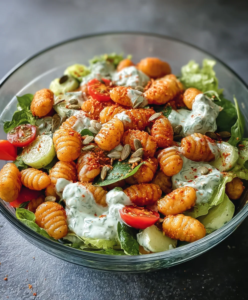 Knusprige Gnocchi Salat: Joghurt-Dressing-Rezept