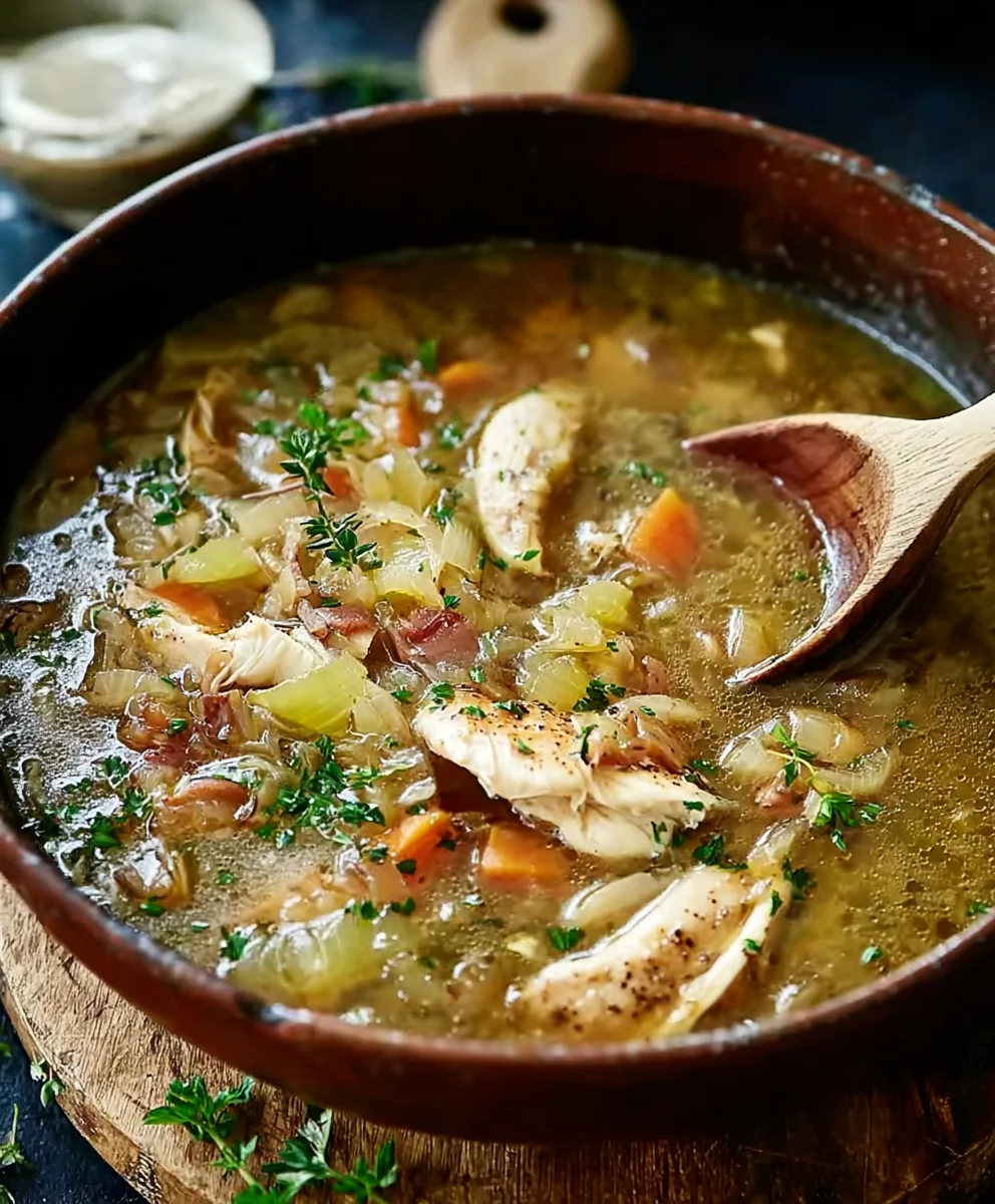 Französische Zwiebel-Hühnersuppe: Herzhaft & lecker