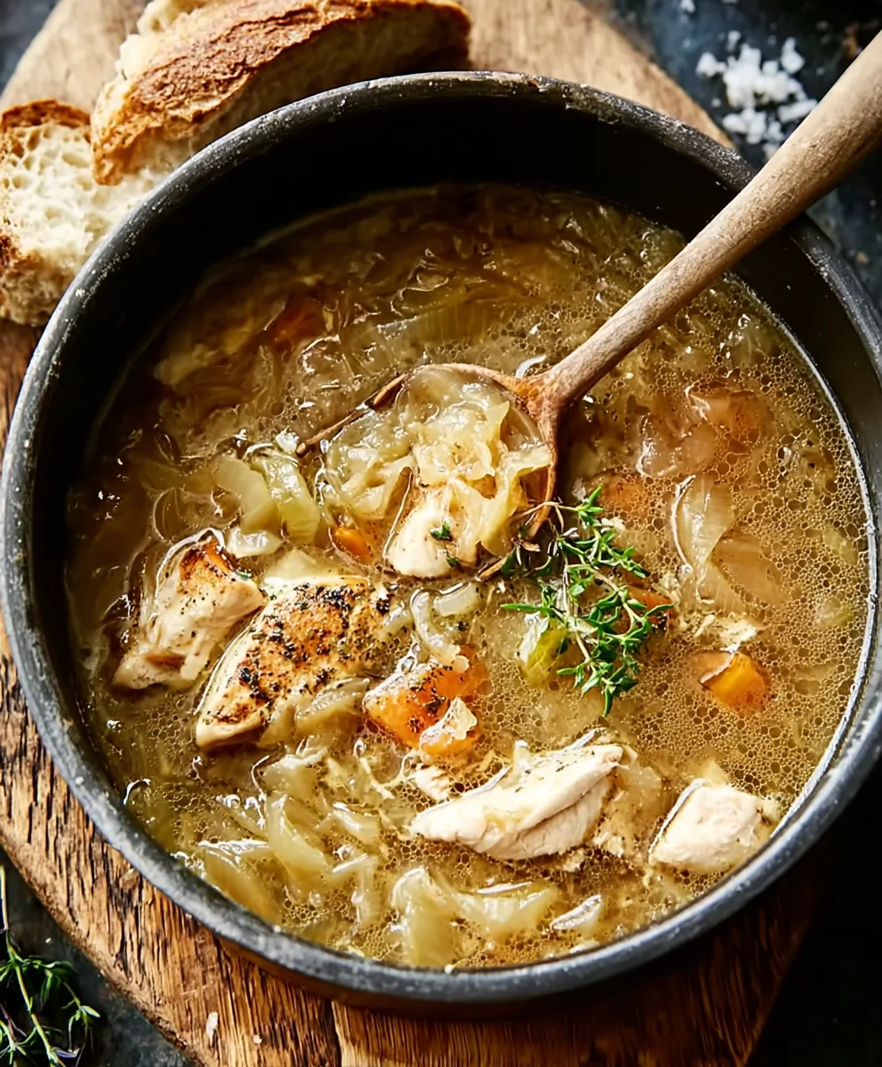 Französische Zwiebel-Hühnersuppe: Herzhaft & lecker