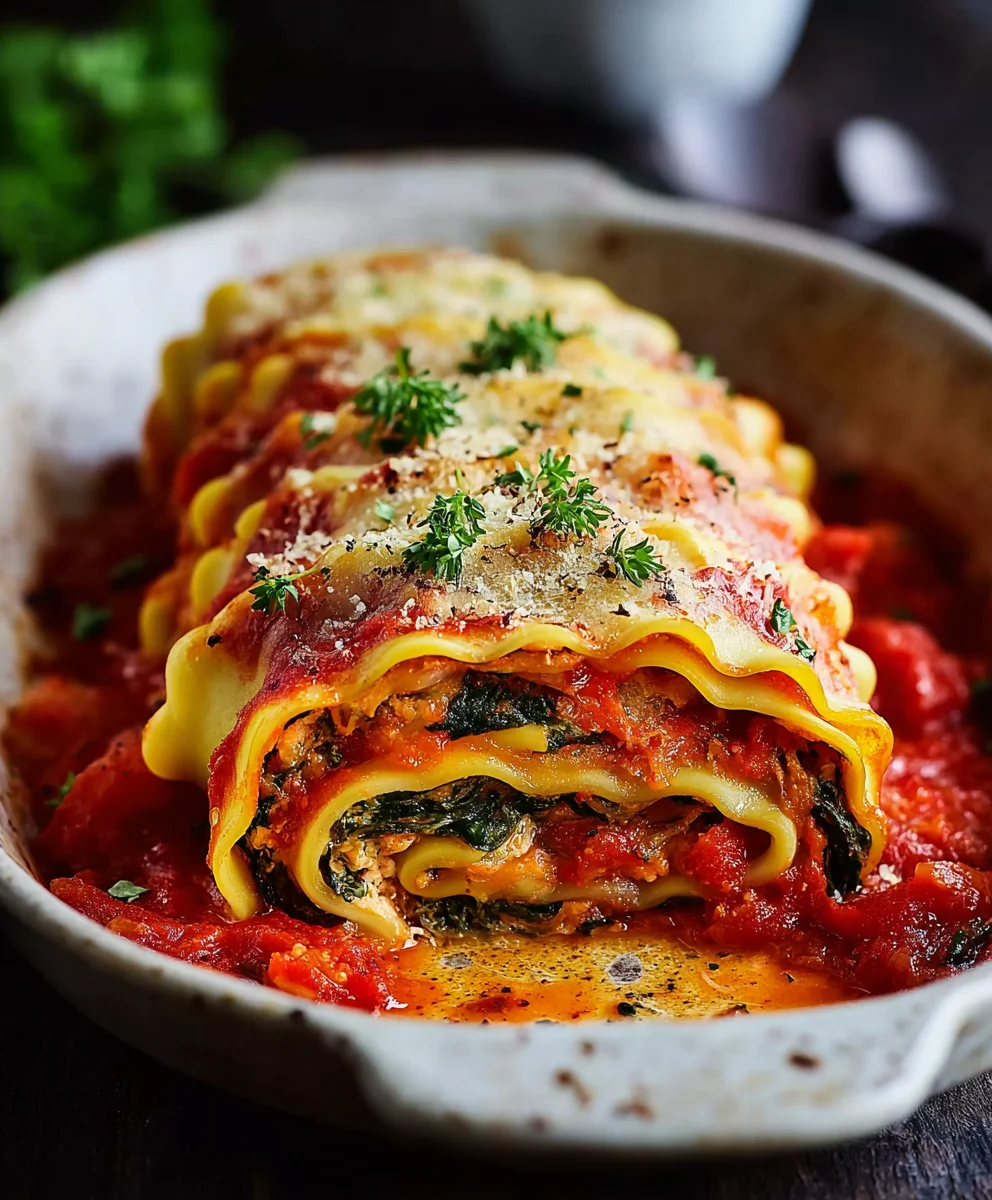 Vegane Lasagne-Rollen mit Spinat – Einfach & Lecker