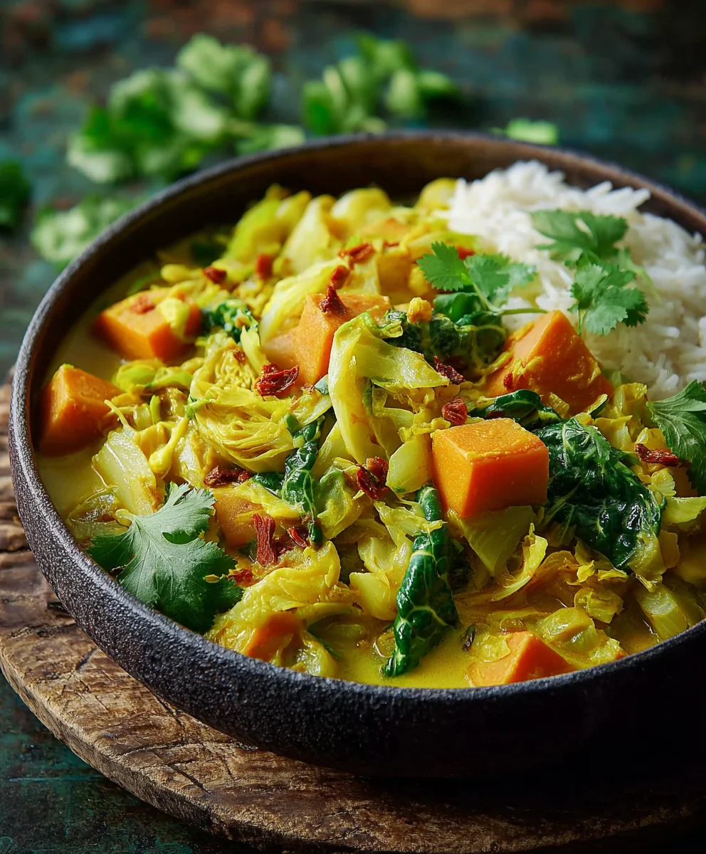 Wirsingcurry: Süßkartoffel-Aprikose vegan & lecker