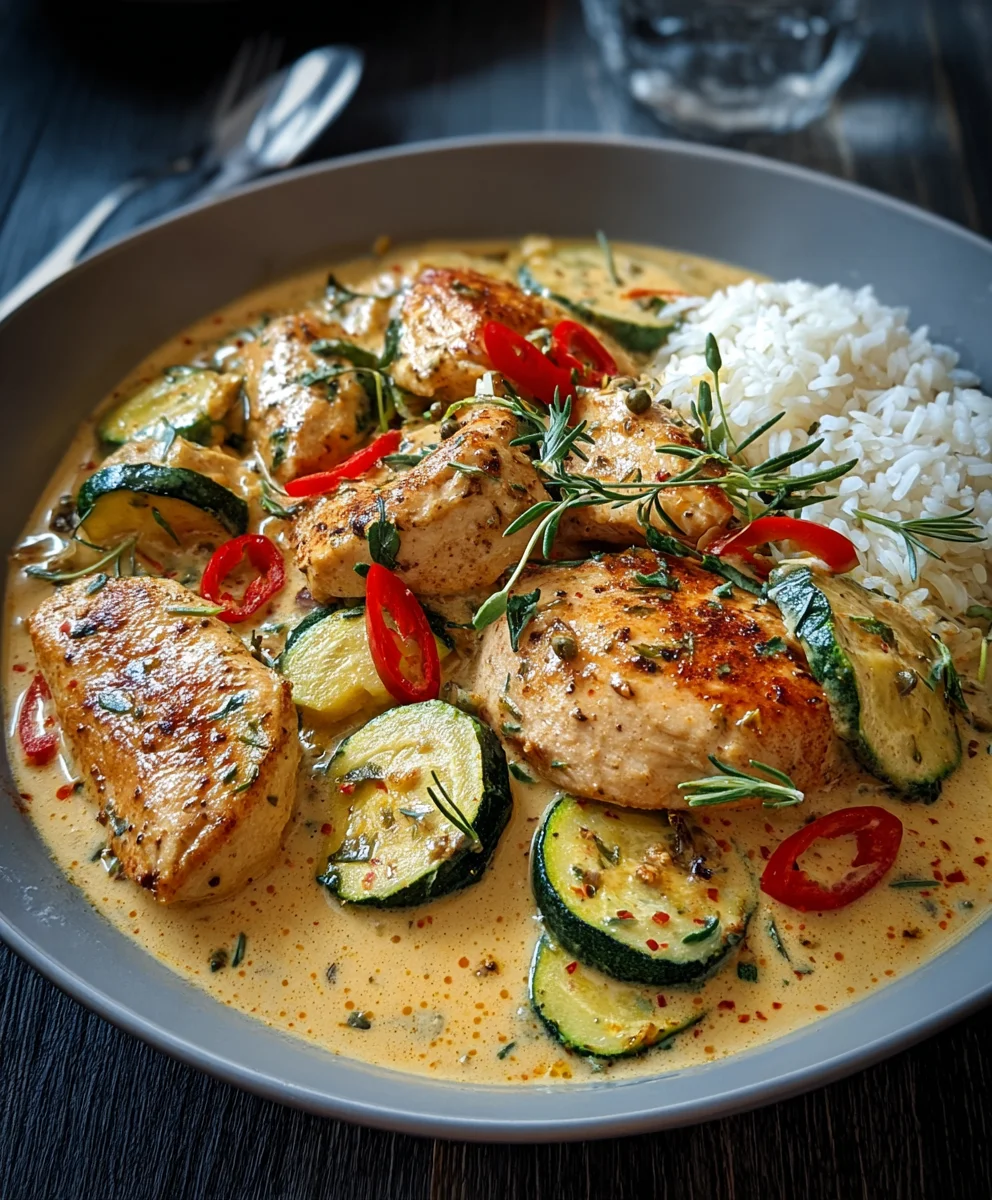 Paprika Zucchini Hähnchen: Cremig & Lecker