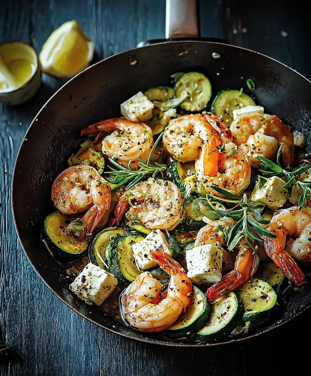 Garnelen-Feta-Zucchini-Pfanne: Schnell & Lecker