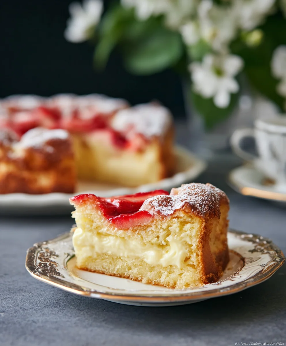 Erdbeer-Kuchen (alkoholfrei) mit Vanillecreme