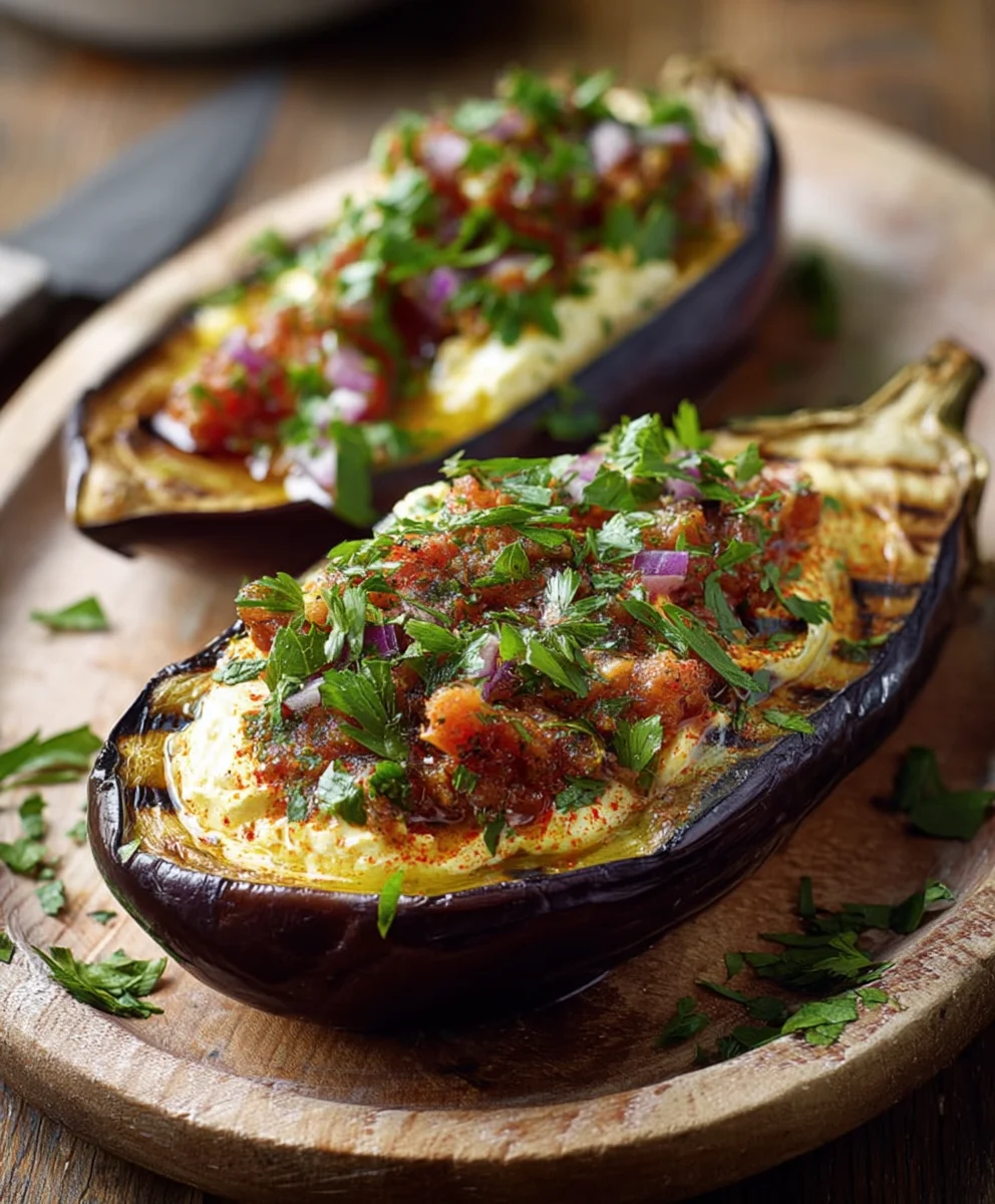Würzig gefüllte Auberginen: Einfaches Rezept