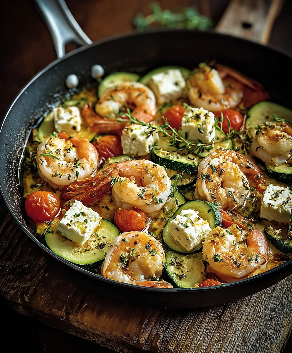 Garnelen-Feta-Zucchini-Pfanne: Schnell & Lecker