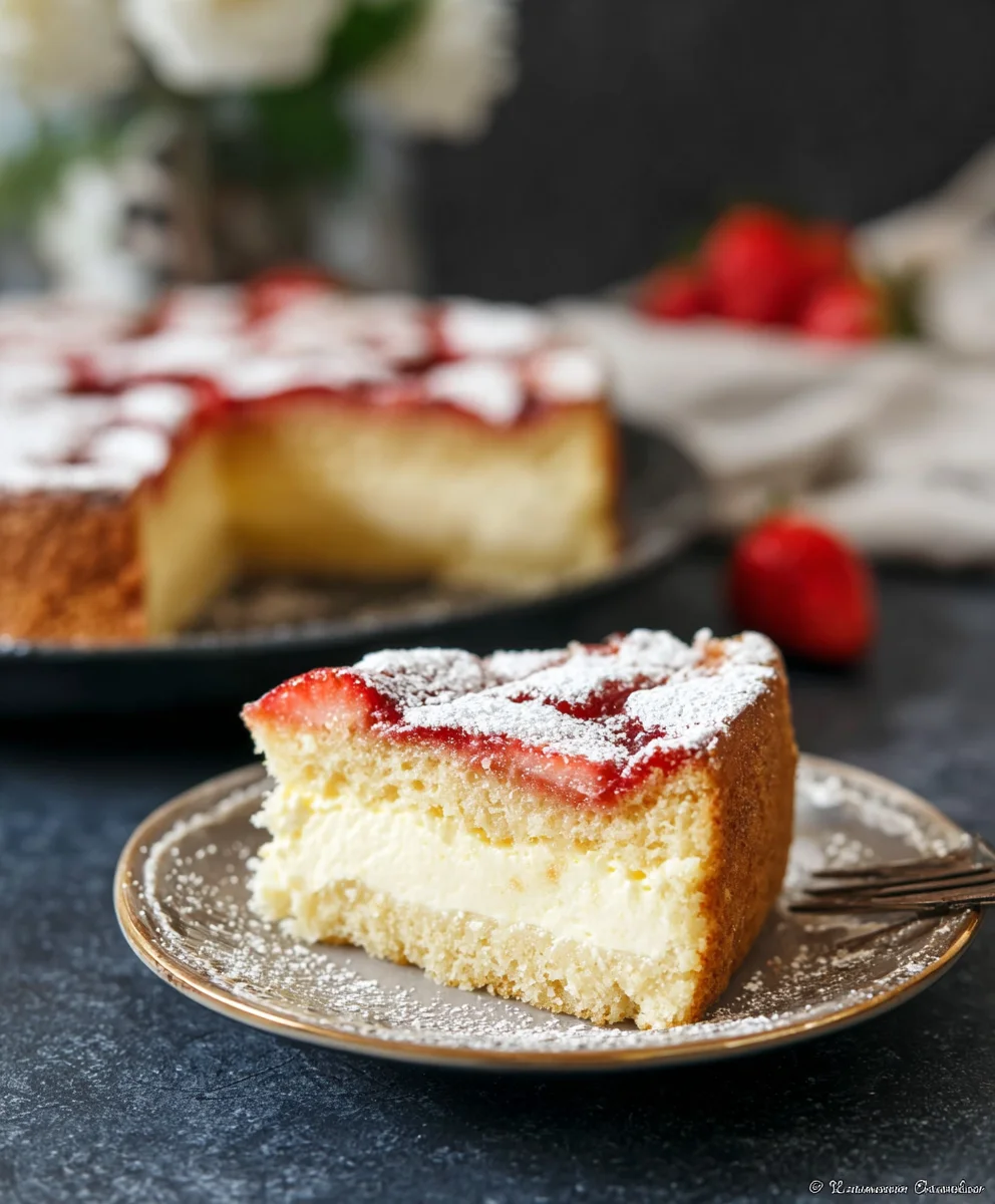 Erdbeer-Kuchen (alkoholfrei) mit Vanillecreme