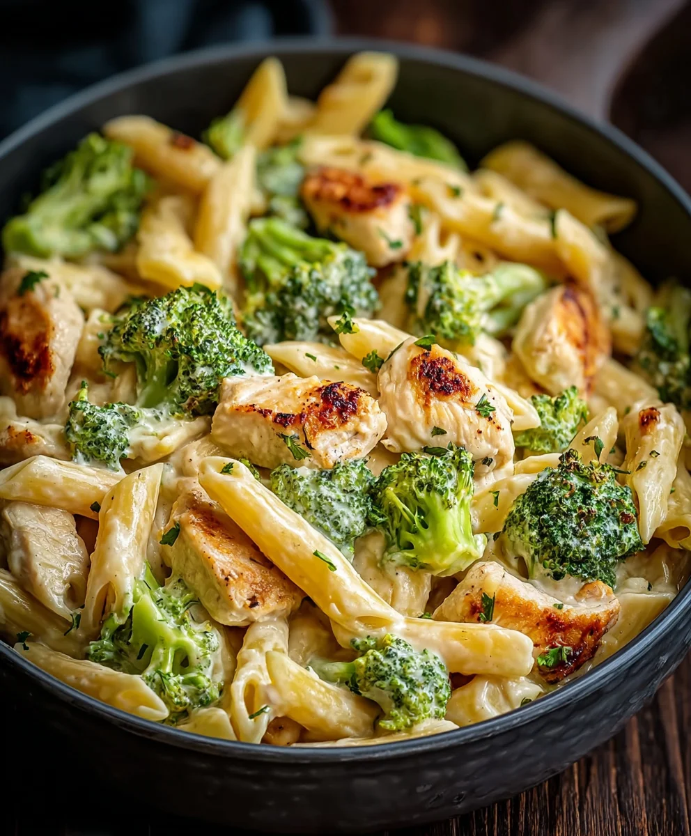 Cremige Brokkoli-Hähnchen-Pasta: Einfach lecker!