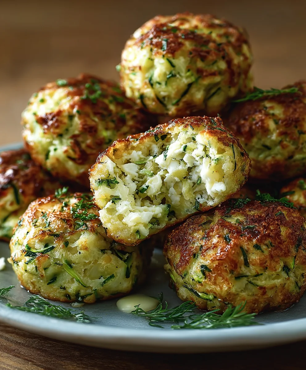 Knusprige Zucchini-Feta-Bällchen: Einfach & Lecker