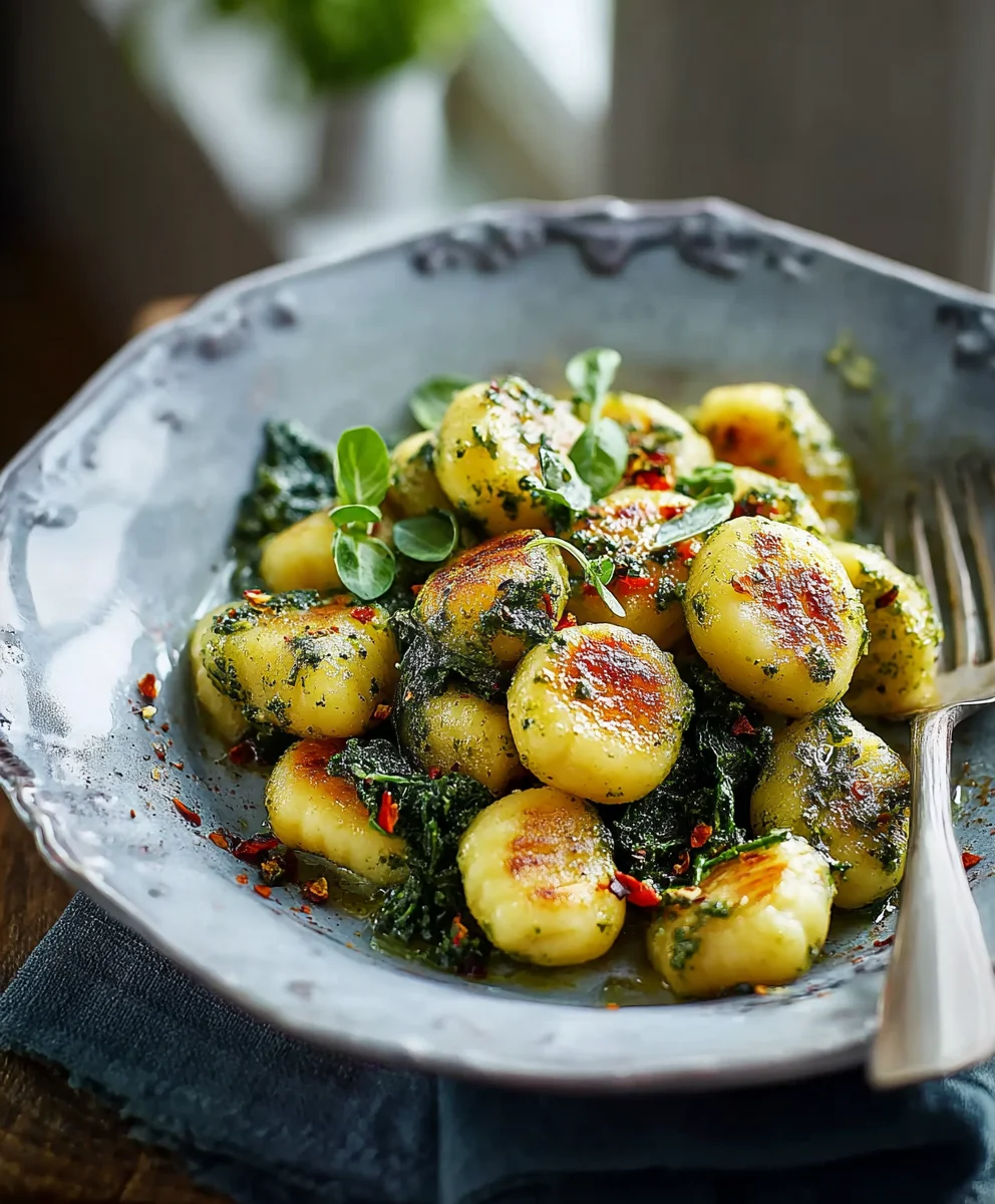 Frühlingspesto Gnocchi mit Blattspinat | Einfach Lecker