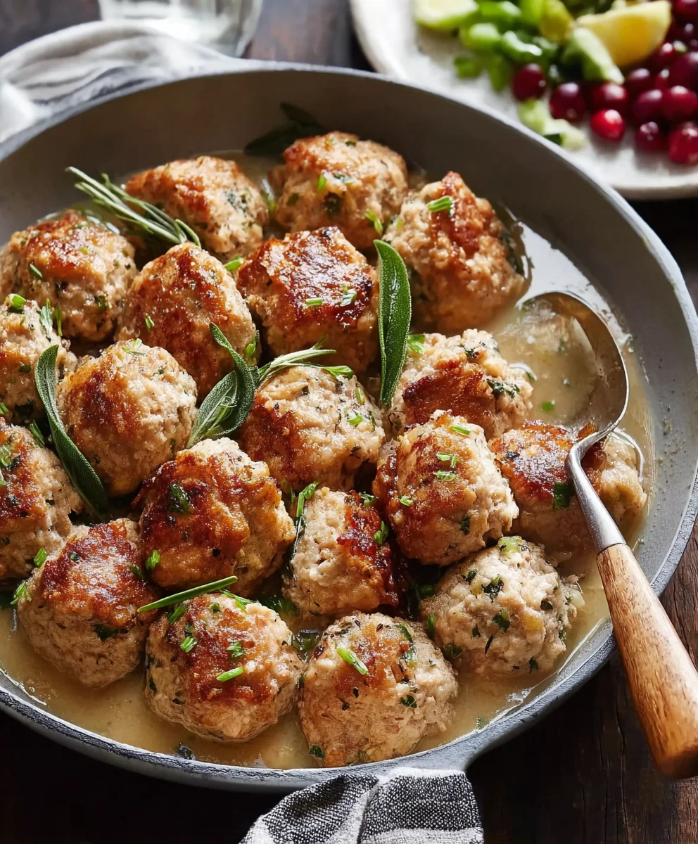 Herzhafte Truthahn-Hackbällchen: Einfaches Thanksgiving-Rezept
