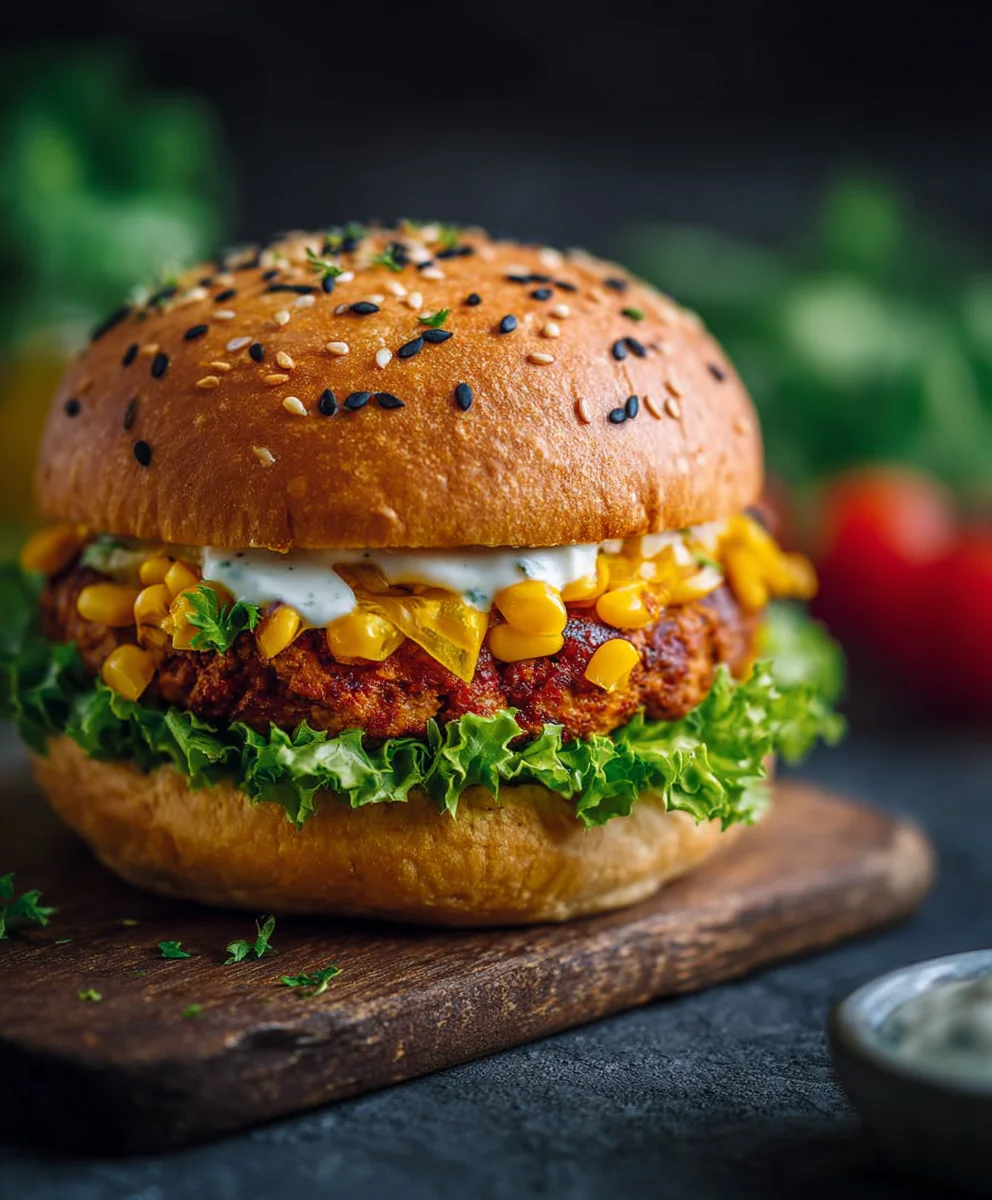 Saftiger Rinderburger mit Mais: Rezept