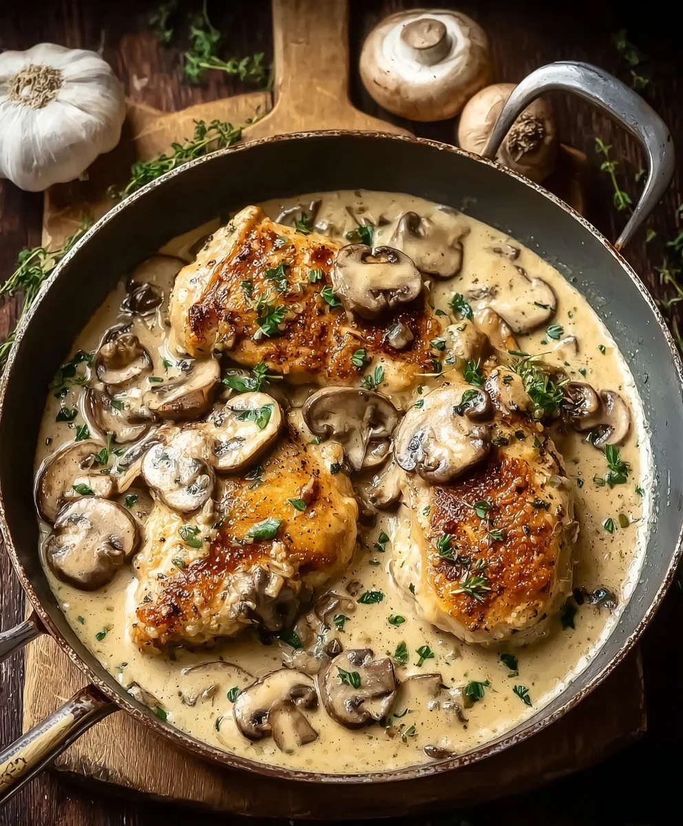 Saftiges Hähnchen in Pilz-Sahnesauce | Einfaches Rezept
