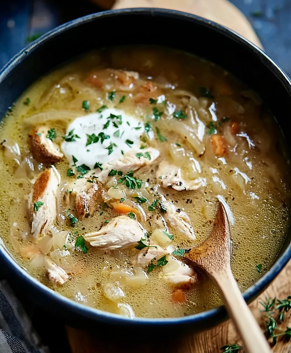 Französische Zwiebel-Hühnersuppe: Einfach & Lecker!
