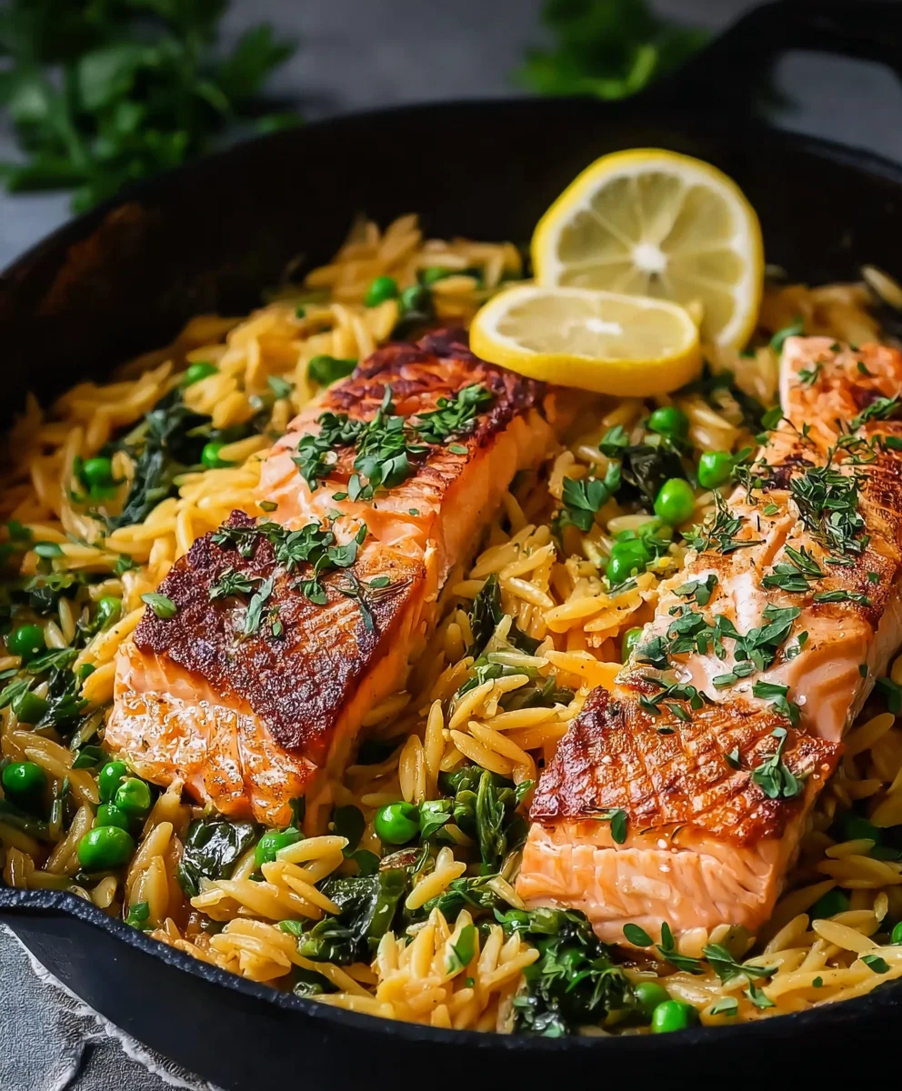 Blitzschneller Zitronen-Orzo mit Lachs: Einfach & Lecker